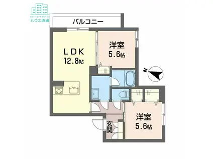 シャーメゾン フェアリーステージ(2LDK/2階)の間取り写真