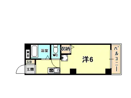 ルピナス(ワンルーム/1階)の間取り写真