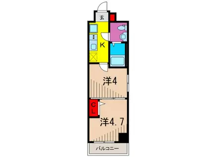 アンベリール マーロ北綾瀬II(2K/4階)の間取り写真