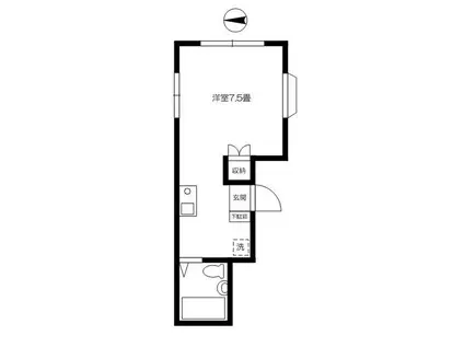 パヴァーヌ(ワンルーム/1階)の間取り写真