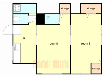 パーク塩屋(2K/2階)の間取り写真