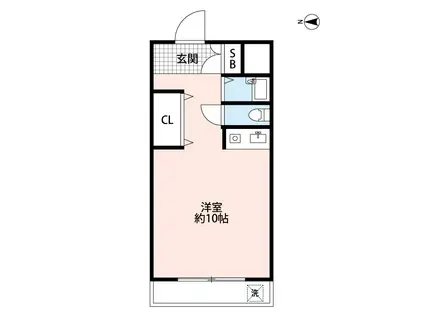 スカイハイツピオラ(ワンルーム/1階)の間取り写真