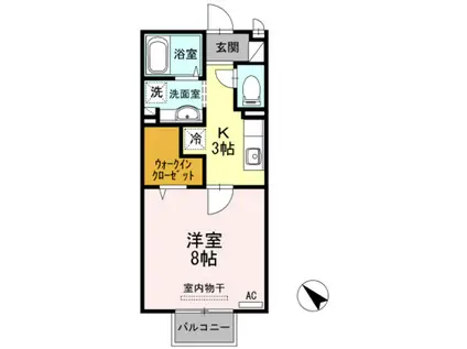 ジュネス下新(1K/2階)の間取り写真