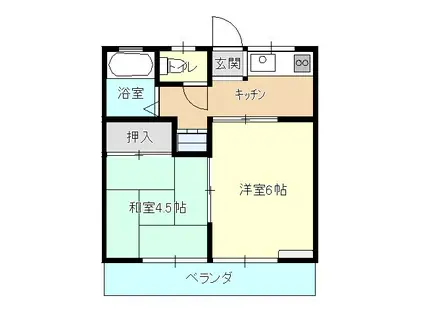 K・Sハイム(2K/1階)の間取り写真