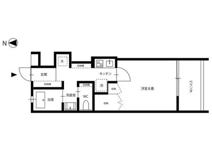 クレル西川原(1K/2階)の間取り写真