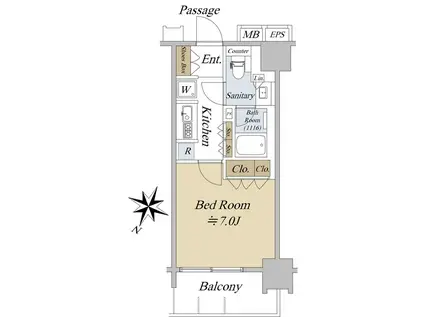 アクシルコート日本橋本町(1K/5階)の間取り写真