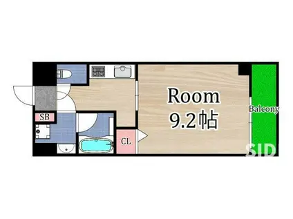 SFORT都島ケルス(1K/3階)の間取り写真