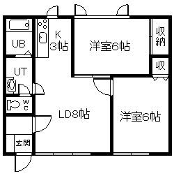 ロイヤルハイツ713(2LDK/1階)の間取り写真