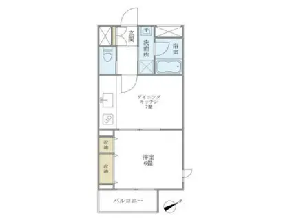 WELLHOUSE東大井(1DK/3階)の間取り写真