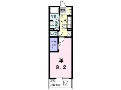 プラシード鳥羽II(1K/1階)の間取り写真