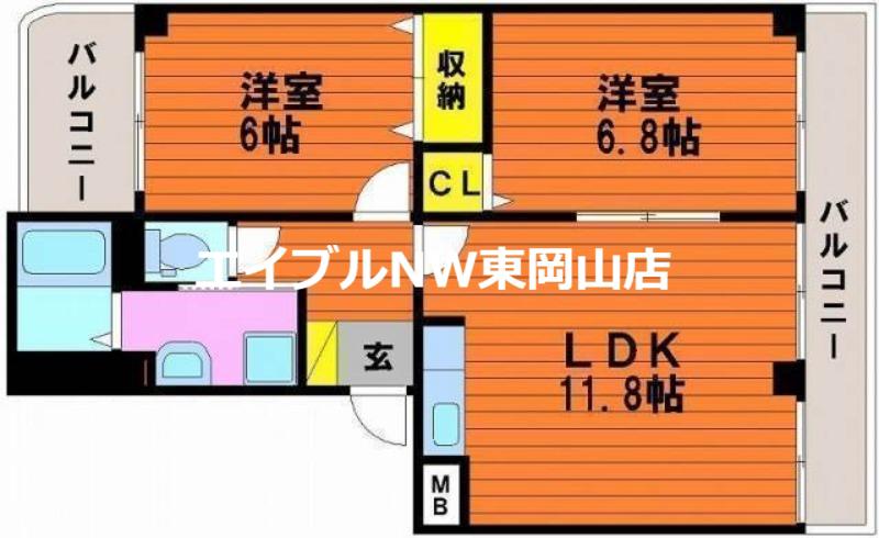 PLEIADES A棟(2LDK/1階)の間取り写真
