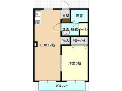 サンシティ西割A(1LDK/1階)の間取り写真