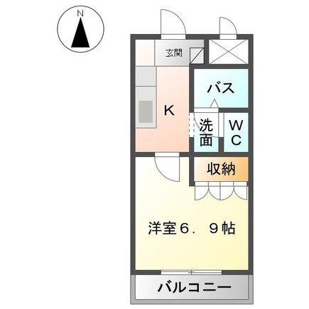 コンフォルト(1K/2階)の間取り写真