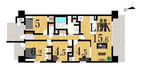 PRESSANCE LOGER HAMAMATSU(4LDK/13階)の間取り写真