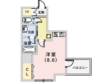 ULYSSES新神戸(ワンルーム/5階)の間取り写真