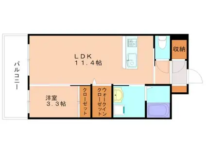 ブルーミント22(1LDK/6階)の間取り写真