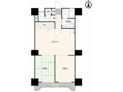 グランフォレスト(2LDK/5階)の間取り写真