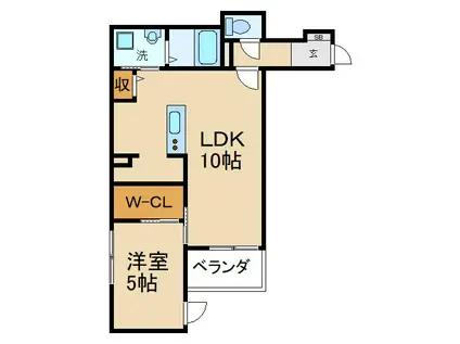マチモク樟葉(1LDK/3階)の間取り写真