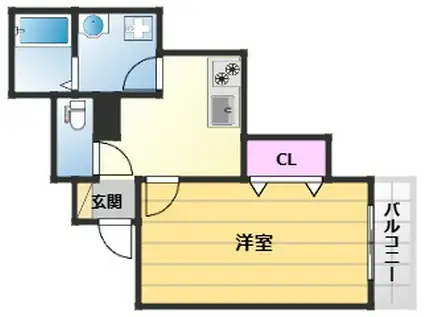 ユウパレス池上町(1K/1階)の間取り写真