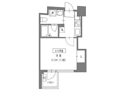ヴィラマール五橋(1K/4階)の間取り写真