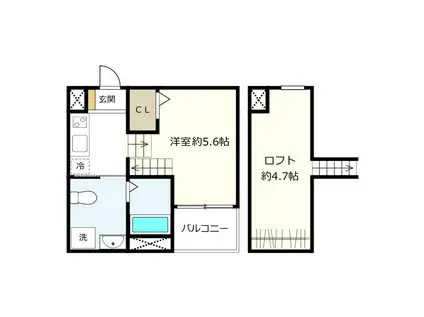 CASA 上坂(1K/1階)の間取り写真