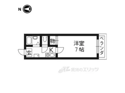 エトワール深草(1K/1階)の間取り写真