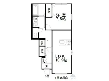CONGRATULATION I(1LDK/1階)の間取り写真