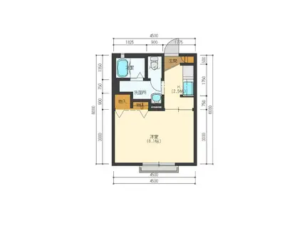 ハイタウン宮内D(1K/1階)の間取り写真