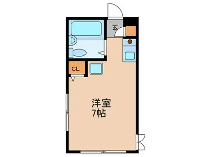 大山ハイツ(ワンルーム/1階)の間取り写真