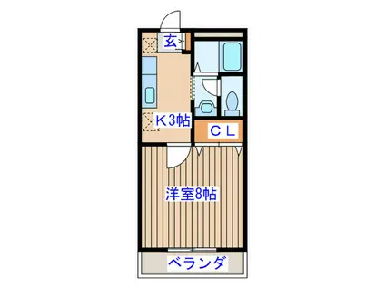 ELK HOUSE A(1K/1階)の間取り写真