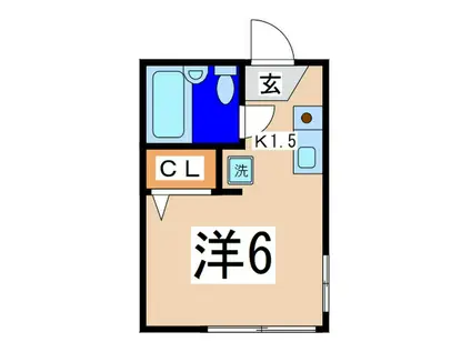 マリンコーポ(ワンルーム/1階)の間取り写真