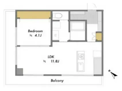 シティマンション赤坂(1LDK/8階)の間取り写真