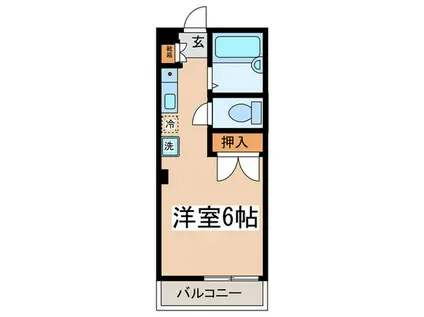 カーサフレスコB(ワンルーム/1階)の間取り写真