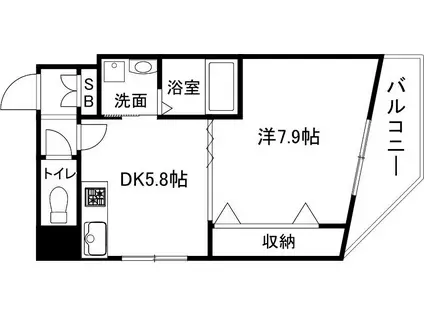 三共ヒルズ(1DK/5階)の間取り写真