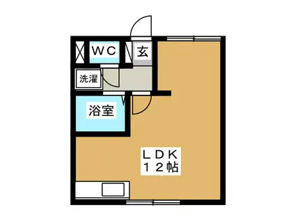 スイートピー館(ワンルーム/1階)の間取り写真