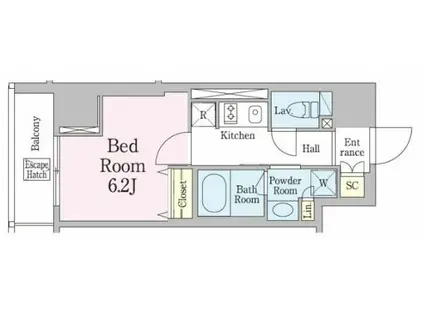 レジディア笹塚III(1K/9階)の間取り写真