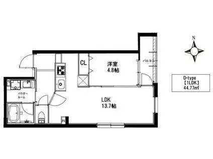冨士プレジオ(1LDK/3階)の間取り写真