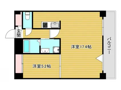 KDXレジデンス難波(1LDK/9階)の間取り写真