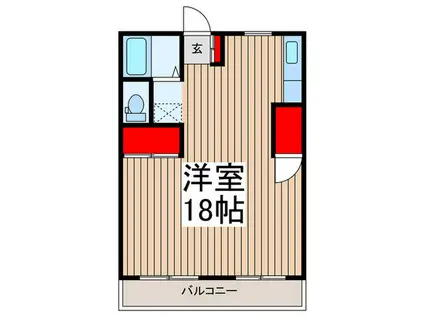 小高ハイツ(ワンルーム/2階)の間取り写真