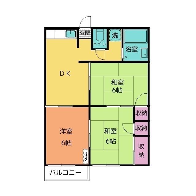 コーポ後藤B(3DK/2階)の間取り写真