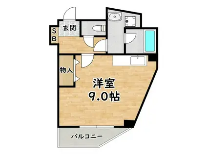 パークハウスヒノ(ワンルーム/3階)の間取り写真