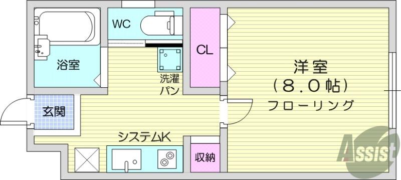 コーポけやき(1K/1階)の間取り写真