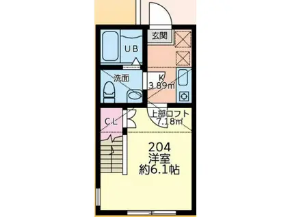 SOLARIS ソラリス(1K/2階)の間取り写真