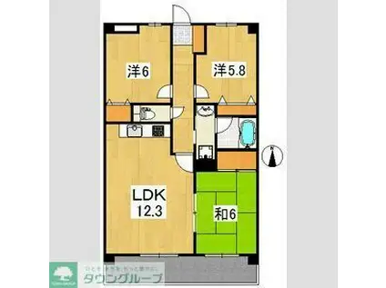 ベルウッド2番館(3LDK/3階)の間取り写真