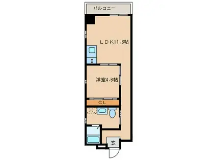 ザ・テラス丸の内ビル(1LDK/4階)の間取り写真