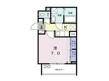 エスペランサ宮前(1K/2階)の間取り写真
