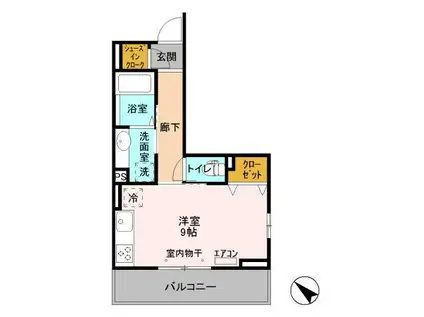 グレース八幡(ワンルーム/3階)の間取り写真