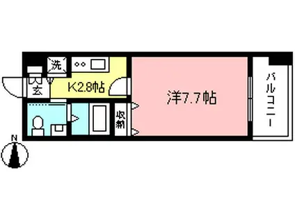 ブリックス世田谷松原(1K/2階)の間取り写真