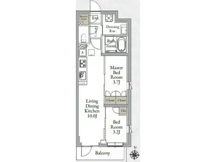 LIVE CASA千鳥町(2LDK/1階)の間取り写真