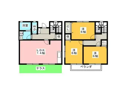 ロワゾブルーナミキ(3LDK/1階)の間取り写真